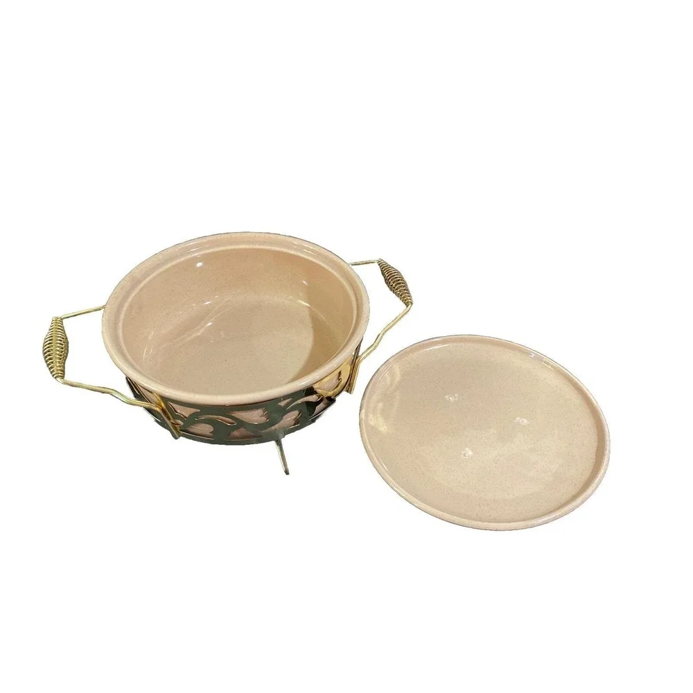 Bauer Pottery‎ Contempo Desert Beige 2 Qt Casserole W/rack! MINT